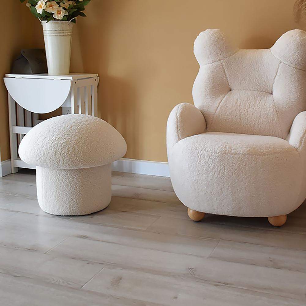 Mushroom Ottoman Stool Upholstered Cute Stool-Richsoul-Furniture,Living Room Furniture,Ottomans &amp; Benches