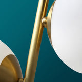 Lampe de table à LED moderne en or 2 base de nuance de verre blanc clair
