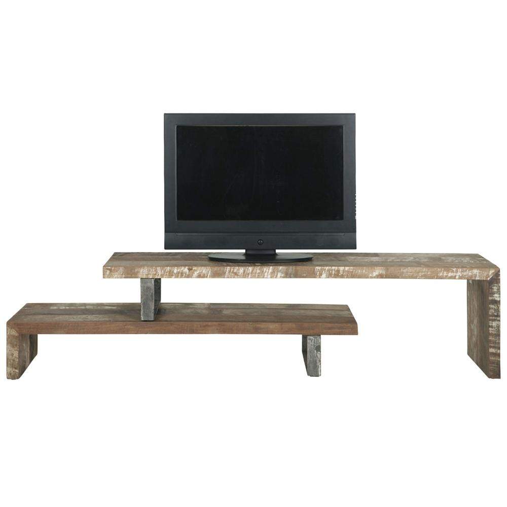 Rustic Adjustable Wood TV Stand for TV's Up to 80" Open Storage-Richsoul-Furniture,Living Room Furniture,TV Stands