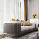 Sofá moderno tapizado en piel de napa de 85,4