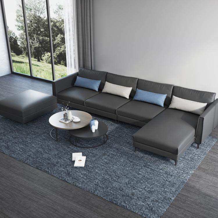 Modern Round Nesting 2-Piece Extendable Gray & Black Living Room Accent Coffee Table-Coffee Tables,Furniture,Living Room Furniture