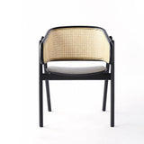 Black Modern Dining Chair Rattan Dining Chair
