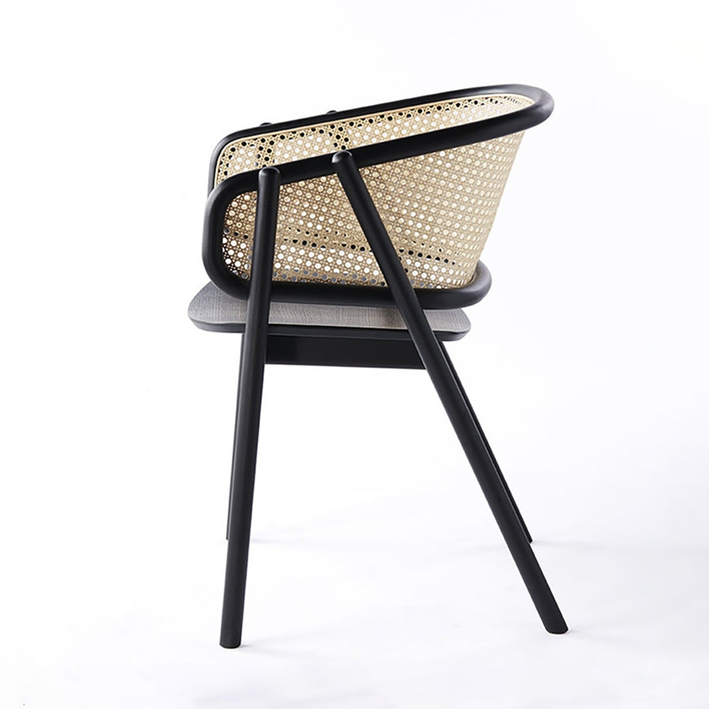 Black Modern Dining Chair Rattan Dining Chair