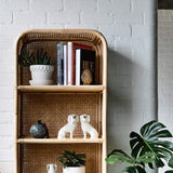 59" Natural Rattan Woven Bookcase with 3 Shelves-Bookcases &amp; Bookshelves,Furniture,Office Furniture
