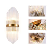 Contemporary Creative Glass Rod 2-Light Indoor Wandleuchte Vanity Light Metal in Gold