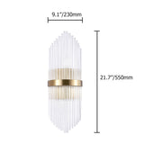 Contemporary Creative Glass Rod 2-Light Indoor Wall Sconce Vanity Light Metal in Gold