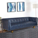 82.7" Leather Upholstered Modern Sofa 3-Seater Sofa Luxury Sofa Gold Legs-Furniture,Living Room Furniture,Sofas &amp; Loveseats