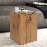 Farmhouse Wood Side Table Square End Table Pine Wood in Natural-Richsoul-End &amp; Side Tables,Furniture,Living Room Furniture