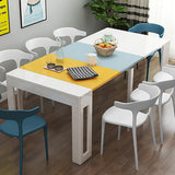 Modern Foldable White Dining Table Movable Writing Desk
