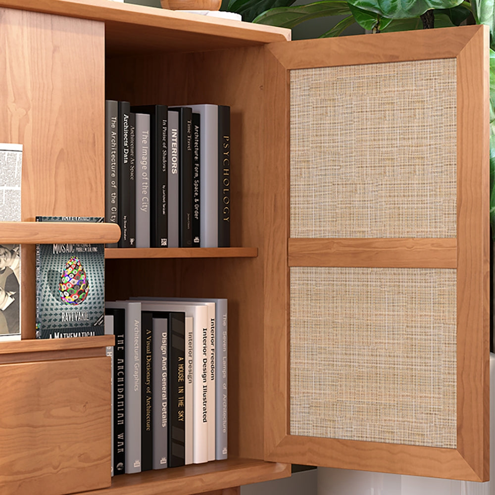 33" Cottage Natural Storage Cabinet with Door & Shelves & Drawer