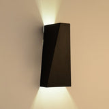 Zeitgenössische einfache künstlerische Wandleuchte aus Metall mit einem Licht nach oben und unten in Schwarz