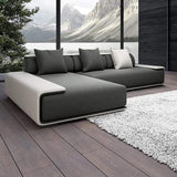 Gepolstertes Sofa aus Baumwolle und Leinen, 112,2 Zoll, modernes Schnittsofa, inklusive Kissen