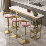 40.9" Bar Stool with Backrest Velvet Upholstery Bar Height with Footrest Pink Bar Chair