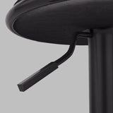 Modern Upholstered Adjustable Height Swivel Black Bar Stool Set of 2