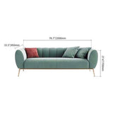 Modern Green Velvet Upholstered Sofa 3-Seater Sofa Gold Stainless Steel Base-Richsoul-Furniture,Living Room Furniture,Sofas &amp; Loveseats