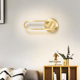 Aplique de pared interior giratorio LED dorado moderno