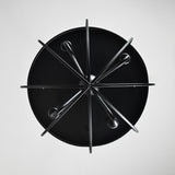 Rustic Black Metal Round Cage Semi Flush Mount Ceiling Light with 4 Candelabra Shaped Lights