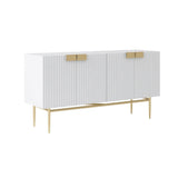 59" White Accent Cabinet with Doors Buffet Cabinet with Storage 4 doors Sideboard