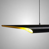 Moderna lámpara colgante individual de 2 luces que cuelga libremente con acabado en negro y dorado