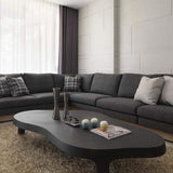 47.2" Black Coffee Table Modern Irregular Accent Table-Richsoul-Coffee Tables,Furniture,Living Room Furniture