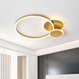 Moderne Goldring-Deckenleuchte, runde LED-Unterputzbeleuchtung