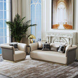 82.7" Modern Beige Microfiber Leather Upholstered Sofa 3-Seater Sofa Luxury Sofa-Richsoul-Furniture,Living Room Furniture,Sofas &amp; Loveseats