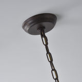 Lámpara de araña cuadrada French Country de 4 luces en gris antiguo y dorado