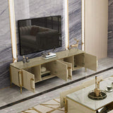 Modern Beige Rectangle TV Stand with Storage TV Console with Doors Media Console for TVs-Richsoul-Furniture,Living Room Furniture,TV Stands