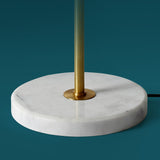 Modern Gold LED Globe Floor Lamp White Glass Shade Marble Base
