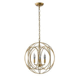 Luxurious Modern Chic Gold Sphere 4-Light Iron Orb Chain Suspended Chandelier