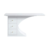 55.1" Modern White Rectangular Office Desk with Drawers-Desks,Furniture,Office Furniture