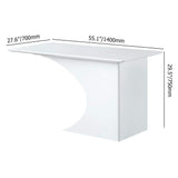 55.1" Modern White Rectangular Office Desk with Drawers-Desks,Furniture,Office Furniture
