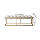 Modern White Bench PU Leather Bench with Stainless Steel Frame Gold Dining Bench