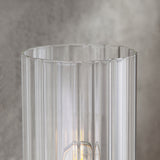 Minimaliste moderne 1 cylindre léger des appliques murales en verre nervulées transparentes en or et noir