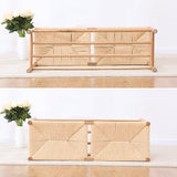 Modern Bench Dining Room Bench Rattan Bench with Wood Legs