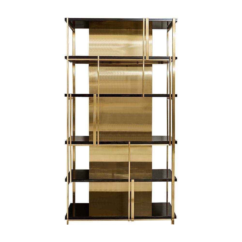 Modern Etagere Bookshelf Freestanding in Golden Metal-Bookcases &amp; Bookshelves,Furniture,Office Furniture