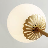 Moderna lámpara de araña de cocina con globo de cristal dorado de 6 luces