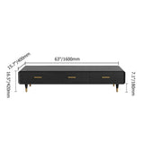 Modern 63 Inch Black TV Stand Rectangle Media Stand Wood TV Console with 3 Drawers-Richsoul-Furniture,Living Room Furniture,TV Stands