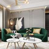 Luxury Green Velvet Upholstered Sofa 3-Seater Sofa Solid Wood Frame 82.7