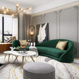 Luxury Green Velvet Upholstered Sofa 3-Seater Sofa Solid Wood Frame 82.7" Sofa-Richsoul-Furniture,Living Room Furniture,Sofas &amp; Loveseats