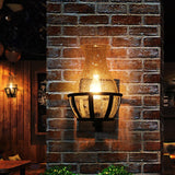 Rustic Glass Single Candelabra Wall Lamp with Metal Backplate