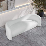 66.9" White Velvet Upholstered Sofa Birch Frame Sofa-Richsoul-Furniture,Living Room Furniture,Sofas &amp; Loveseats
