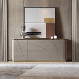 Janice Gray Sideboard Buffet with Drawer & Shelves Gold Sideboard Cabinet