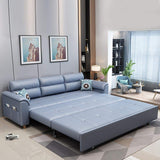 74" Blue Full Sleeper Convertible Sofa with Storage & Pockets-Richsoul-Daybeds,Furniture,Living Room Furniture