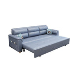 74" Blue Full Sleeper Convertible Sofa with Storage & Pockets-Richsoul-Daybeds,Furniture,Living Room Furniture