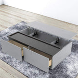 Modern Lift Top Rectangular Wood Storage Gray and Black Coffee Table with Drawers-Richsoul-Coffee Tables,Furniture,Living Room Furniture