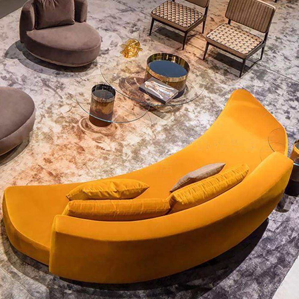 Orange Sofa Velvet Upholstered Sofa 3-Seater Sofa 82.7"-Richsoul-Furniture,Living Room Furniture,Sofas &amp; Loveseats