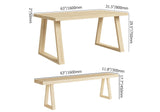 63" Natural Rectangular Dining Table Pine Wood Table for Dining
