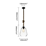 Rustic 1-Light Clear Glass Shade Hemp Rope Hanging Pendant Light Style B