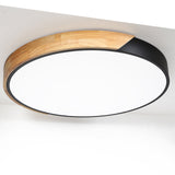 Moderna lámpara LED de techo con montaje empotrado mediano en forma de tambor en blanco regulable